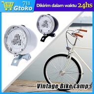 Lampu Depan Sepeda Onthel Ontel 3 Led Bulat Vintage Retro Lampu Sepeda Klasik Anti Air Universal
