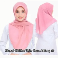 TUDUNG BAWAL CURVE CHIFFON VOILE bidang 45🌼