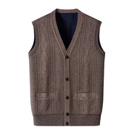 Mens Sweater Vest V-Neck Sleeveless Knitted Cardigan Solid Color Argyle Vest Knitted Sleeveless Jack