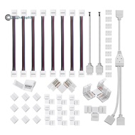5 Pin LED Strip Connector Kit Plastic LED Strip Connector Fit for 12Mm RGBW LED Strip Connection Inc
