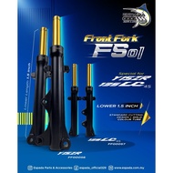 ESPADA FRONT FORK Y15ZR LC135 4S CNC GOLD TUBE LOWER 1.5 INCHI FORK DEPAN CNC SIAP TURUN FORK PNP Y1