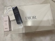 dior化妝包、收納包連同sample、小樣、試用裝一set未開封，連同專櫃限量版紙袋，dior抗污染卸妝淨肌水10ml&完美活能超效精華5ml&恆久貼肌柔霧粉底液1N 5ml，華麗化妝袋，專櫃行貨