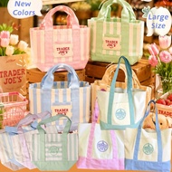 Trader Joe's New Striped Canvas Bag Fashionable Trendy Shopping Bag Handbag Tote Bag Eco-Friendly Ba