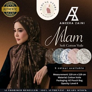 [ AZ NILAM ] Sentuhan Raya by Ameera Zaini Premium Soft Cotton Voile Printed Bawal Bidang 47 + Free 