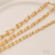 14K Gold-Plated Color Retention U-Shaped Chain