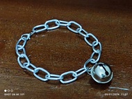 สร้อยคอแมว สร้อยคอหมา ปลอกคอ โซ่อลูมิเนียม สีเงิน รอบคอ 8-18 นิ้ว กระพรวนสีเงิน (LTH-โซ่#K-2012)