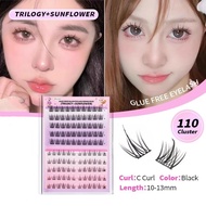 110-120 Cluster Eyelash Extension No Need Glue Sunflower Natural Lasting Lashes 10-13mm C Eyelash Fa