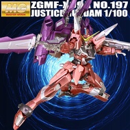 BANDAI MG 1/100 ZGMF-X09A Metal Coloring Justice Gundam Action Toy Figures Assembly Model