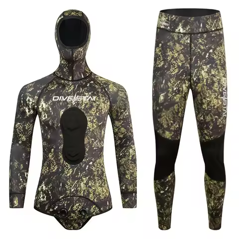 Camouflage 1.5mm Diving Suit Split Body Free Diving Spearfishing Set Rubber Free Diving Wet Suit War