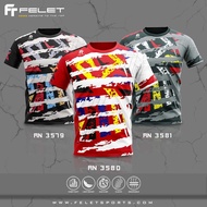 SportHub Felet Rn-3579 Rn-3580 Rn-3581 T-Shirt Badminton Shirt 100% Ori By Fleet