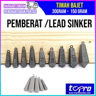 Lead Sinker Timah Bajet Pemberat Bottom Fishing