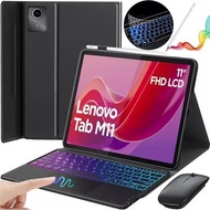 Backlit Touchpad Keyboard Case for Lenovo Tab 10.1"2025 Tab M11 M10 with Mouse, Stylus Pen, Keyboard