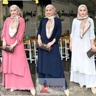 Suit Bella Italian Crepe Set Wanita – Baju Fesyen Muslimah Terkini, Tak Perlu Gosok & Viral