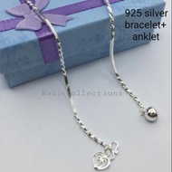 (BZ)silver 925 pure silver perak tulen bracelet/anklet(gelang tangan/gelang kaki)