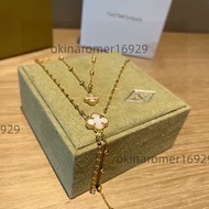 VCA梵克雅寶四葉草雙面雙鍊流蘇項鍊