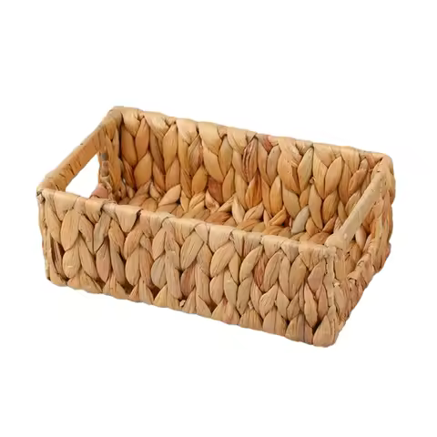 Wicker Storage Basket Water Hyacinth Basket Toilet Baskets,Farmhouse Kitchen Utensil Holder Caddy,Su
