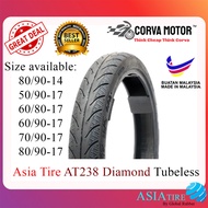 ASIA TIRE TUBELESS TYRE AT238 80/90-14, 50/90-17, 60/80-17, 60/90-17, 70/90-17, 80/90-17 SAMA BUNGA 