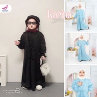 Zalira Kids Original Karina series Gamis Lebaran Anak Set Jilbab