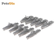 [PETSOLA] 10pcs Multiple Warship  Static Model Ship DIY Hobbies Collectibles Gray