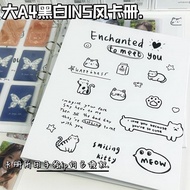 Taiwan Ready Stock _ Goods Big A4 Black White isn Style Hand-Painted Small Animal Card Book Loose-Le