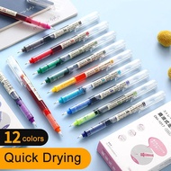 Warna Cepat kering Berkapasiti besar 0.5mm Dakwat Tanda Gel Pen Cecair Rollerball Pen Menulis Diari 