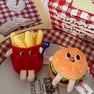 French fries keychain & cotton hamburger, super cute, given to friends and lovers