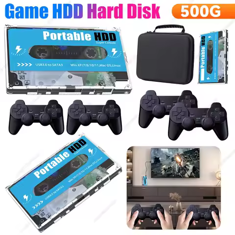 500G HDD Plug and Play Mobile Game Hard Disk Batocera Retro Disk Game Console Multilingual Mobile Ha