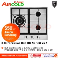 EF 3 Burners Domino Hob HB AG 360 VS A