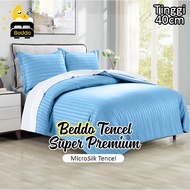 (BEDDO) Height 40cm Anti-Slide Hotel Bed Sheet Double Rubber Thick Microtensel Material Tencel Bedsh