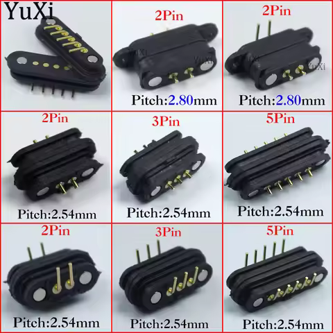 1Set DC Magnetic Pogo Pin Connector 2A 36V Pogopin Male Female Spring Loaded 2Pin 3Pin 5Pin DC Power