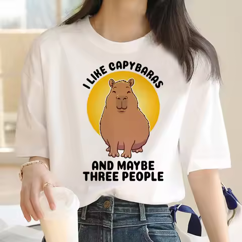 Capybara t shirt men vintage grunge aesthetic top tees clothes vintage white t shirt