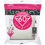 กระดาษกรอง HARIO V60 Paper Filter White 02 กระดาษกรองกาแฟ สีขาว คุณภาพสูง 100 แผ่น ดริปกาแฟ อุปกรณ์ดริป