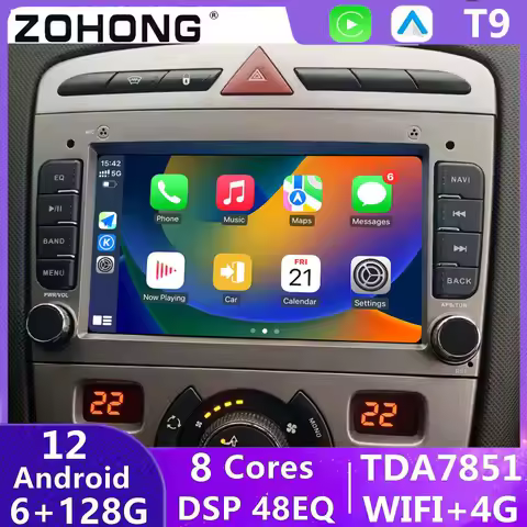 DSP Car Radio Stereo Carplay For Peugeot 408 308 308SW RCZ Android Auto Multimedia Player Head Unit 