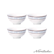 NORITAKE 花舞春風銀邊-飯碗12CM(4入)