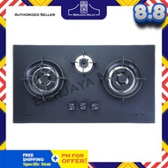 Faber 3 Burner Built-In Glass Gas Cooker Hob FBIH-G903B520TGM (Matt Black)