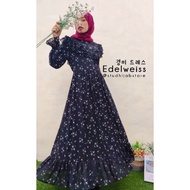 PROMO...Kyungmi Series Dress EDELWEIS Vintage/Dress Maxi/ Baju Gamis Wanita Lebaran 2025