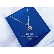 S925 Silver Plated Platinum "Pendant Necklace Set" (Set Rantai Leher+Loket) 925銀鍍鉑鑲鋯鏈墜項鏈組 PFS-093