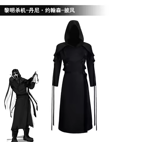Medieval Black Cloak Danny Johnson Cosplay Costume Dead by Daylight DbD Halloween Horror Game Cape R
