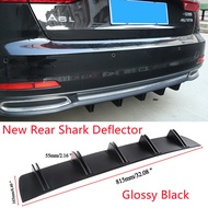 Happy Universal Rear Bumper Chassis Spoiler Shark Deflector Carbon Black Abs Diffuser