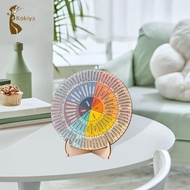 [kokiya] Feeling Wheel with Stand, Psychology Gifts Round , Wood Emotions Chart Desk