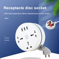 OLIDE Extension socket 3USB + 3 Multi Socket T-ADAPORT 2.4A USB Universal Extension Plug Neon Indicator Wall Socket Universal Adapter 1.8m 2.8m extension cable T-Adaport 3pin Socket Extension with Neon Indicator Sirim approved Wall Extension