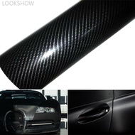 LOOKSHOW 1Pc 10cm to 30cm 60Inch 4D Carbon Fiber Vinyl Car Wrap Roll Sticker Decal Film 152CM P9Y2