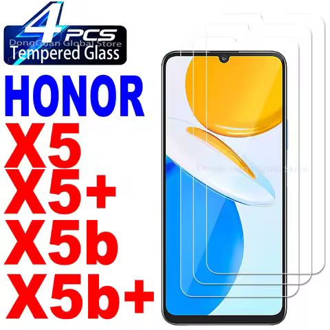 1/4Pcs Tempered Glass For Honor X5b / X5b Plus / X5 / X5 Plus Screen Protector Glass Film