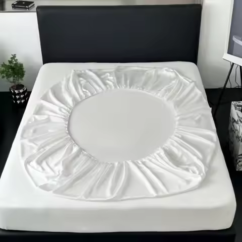 1pc High Quality 60s Lyocell Fiber Fitted Sheet ,Solid Mattress Covers with Elastic Bands.Grey Silky