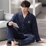 High-quality Pajamas) Winter Warm Loungewear Pajamas Air Cotton Pajamas Mens Autumn and Winter Thick