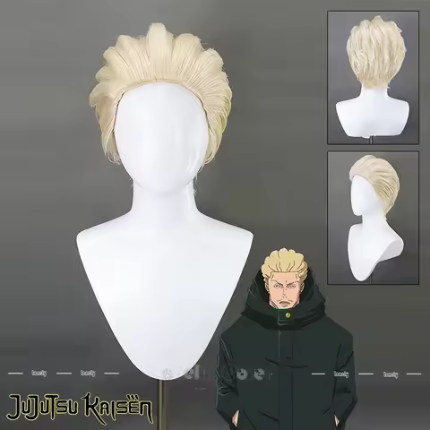 Anime Jujutsu Kaisen Kinji Hakari Cosplay Wig Blonde Slicked-back Tapered Afro Male Synthetic Wigs f