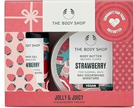 The Body Shop Jolly & Juicy Strawberry Treats Body Care Holiday Gift Set, Vegan, 2-Piece Set