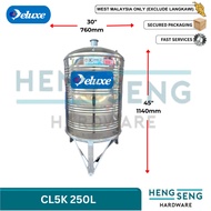 DELUXE (STAND)   250L CL5K S/STEEL WATER TANK ( 30" x 45" )