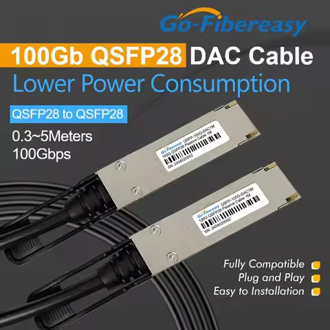 100Gb QSFP DAC Cable 0.5m~5m QSFP28 to QSFP28 Passive Stacking Copper IB Cables Compatible Mikrotik,