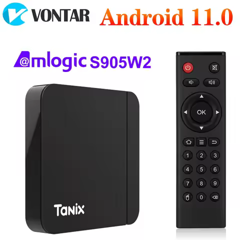 Tanix W2 Smart TV Box Android 11 Amlogic S905W2 4GB 64GB 32G 2GB 16GB Support H.265 AV1 Dual Wifi Me